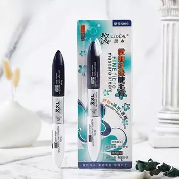 Двусторонняя тушь из микрофибры, длинная водостойкая, не размазывающаяся черно-белая насадка-кисть чёрный