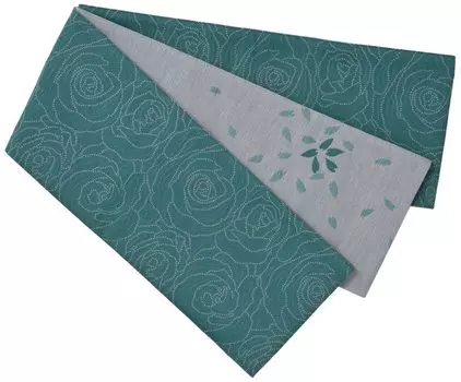 Двусторонняя юката оби из хлопка Kiryu Weave с розой, сделано в Японии [Варакура] (Селадон) селадоновый