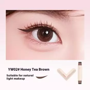 Двусторонняя вращающаяся подводка-штамп, встроенный штамп для подводки, точный контур, печать, стойкая жидкая подводка-карандаш, косметика коричневый