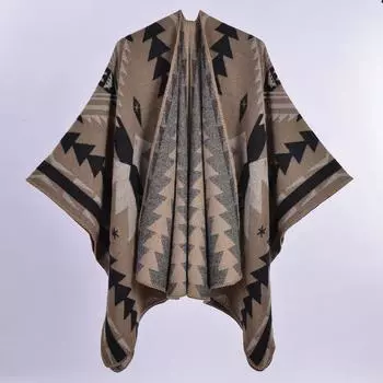 DX утолщенная этническая женская шаль в осенне-зимнем ретро-индийском стиле теплая раздельная накидка куртка Amazon оптовая продажа One size