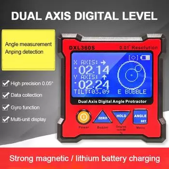DXL360/S Высокоточный двухосевой инклинометр, цифровой угломер, уровнемер, угломер с 5-сторонним магнитным основанием