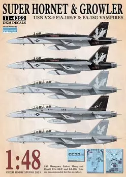 DXM Decal USN Vampires 1/48 11-4352 F/A-18E/F & EA-18G VX-9