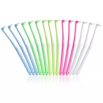 DXTECHPRO 15 5 One Tuft Ultra Dental Частичная межзубная щетка для спины Легко получить чистящие части для межзубных промежутков, цвета, щетка, тонкая, мягкая,