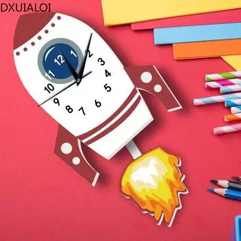 DXUIALOI милые креативные настенные часы с рисунком для детской комнаты, настенные часы для спальни мальчиков, украшения дома, 24-часовые инструкции,