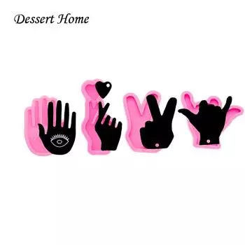 DY0119 блестящая форма для ключей со знаком любви, средний палец, форма для брелка «сделай сам», силиконовые формы для эпоксидной смолы, форма для шоколадной помадки и сахара