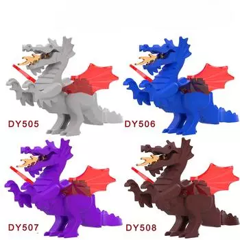 DY505 DY507 DY506DY508 Средневековый дракон Развивающие строительные блоки Сборка фигурок Мини-игрушки Рождественский подарок для детей