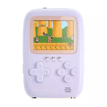 DY-17 Портативная игровая консоль 2-в-1 Power Bank 10000 мАч с двухпроводной зарядкой Сокровище ностальгических ретро-игр детства 13.3*8.8*2.5cm,singles фиолетовый
