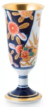 Dyed brocade twisted flower pattern wine cup (small) S-3381