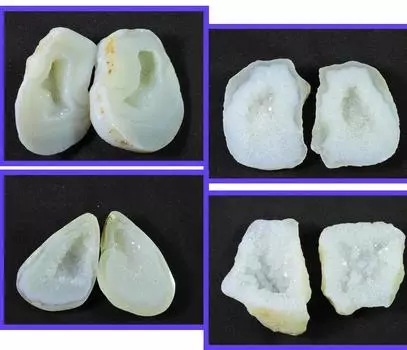 Dyed Solar Window Druzy Agate Matched 4Pair Cabochon Loose Gemstone 35-35MM RQ-1016