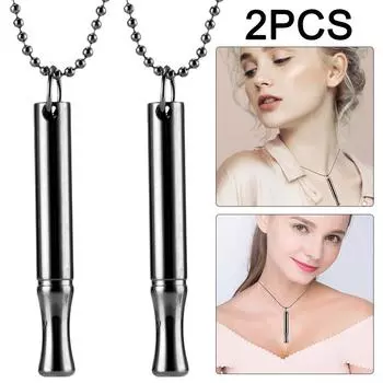 Дыхательное ожерелье, свисток, успокаивающее тревогу, ожерелье для мальчиков и девочек (черный) ?