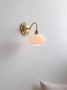 Дымчато-серые стеклянные светодиодные настенные светильники для домашнего декора гостиной спальни ванной комнаты медные современные бра-лампы