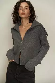 Дымчатый кардиган на молнии Voila