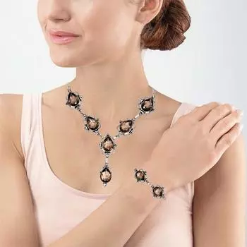 Дымчатый топаз драгоценный камень унисекс женский подарок для нее ювелирный комплект ювелирных изделий