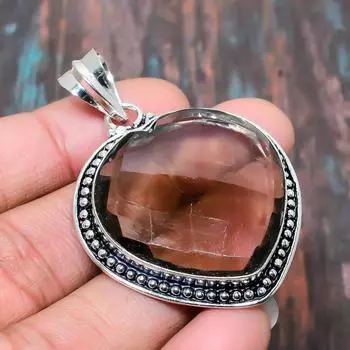 Дымчатый топаз Gemstone 925 Sterling Silver Handmade Amazing Jewelry Pendant 1.97 Inches оранжевый