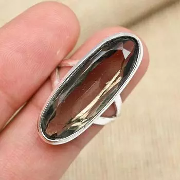 Дымчатый топаз Gemstone 925 Sterling Silver Handmade Promise Ring Великолепные свадебные украшения 4 коричневый