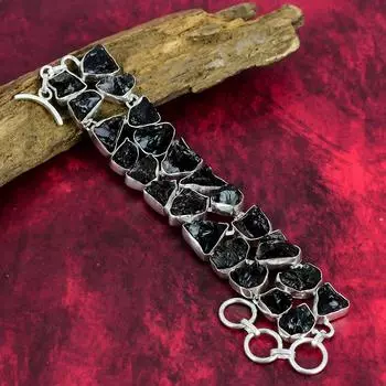 Дымчатый топаз Ювелирные изделия из натуральных драгоценных камней, элегантные ювелирные изделия с топазом ручной работы, браслет из стерлингового серебра 925 пробы, регулируемый браслет-цепочка, подарок для мамы 8 Inches With Adjustable коричневый