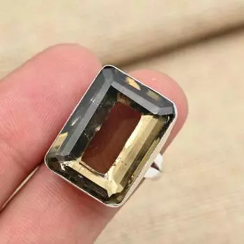Дымчатый топаз, великолепный драгоценный камень, твердое серебро 925 пробы, ювелирные изделия ручной работы, кольца, все размеры 4 коричневый