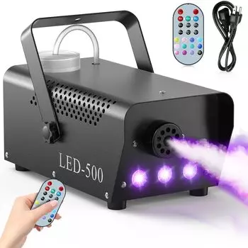 Дымовая машина HOLDLAMP 500 Вт, светодиодная RGB-дымовая машина с дистанционным управлением, сценическое освещение, маленькая дымовая машина, сценическое освещение, дымовая машина (Красный/Синий/Зеленый)