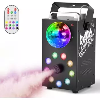 Дымовая машина HOLDLAMP 700 Вт с диско-светом, дым-машина 3500 куб. футов в минуту, 9 светодиодов, 22 эффекта и стробоскопический эффект, диско-светильник DJ, вращающийся шар, сценическое освещение