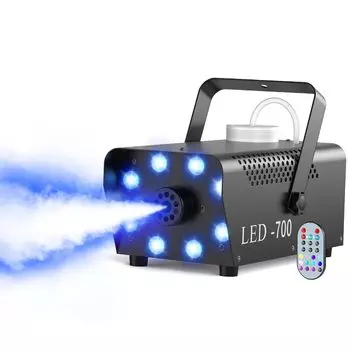 HOLDLAMP LED Дым-машина 700 Вт RGB Зеленая машина для тумана с пультом дистанционного управления 10 м Эффективный Быстрый Бар (красно синий) & Диапазон, Компактный, Нагрев, Металл, Сцена,