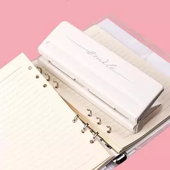 Дырокол бумажный 6 отверстий регулируемый цвет одностраничный скрапбукинг офисные канцелярские товары металлический дырокол для листов на кольцах белый