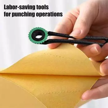 Дырокол для картона, прочный пластиковый дырокол для картона, перфоратор, резак, биговальный инструмент, портативный профессиональный ролик для копирования бумаги и картона чёрный