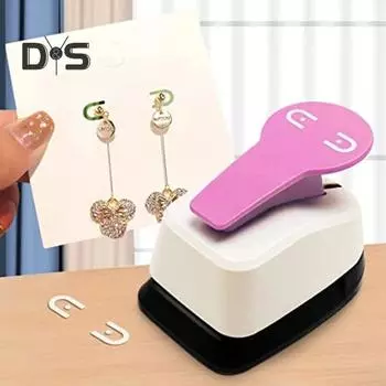 Дырокол для сережек с застежкой-молнией, дырокол для сережек, дырокол для карт, ручной дырокол для бирок, продажа ювелирных изделий розовый