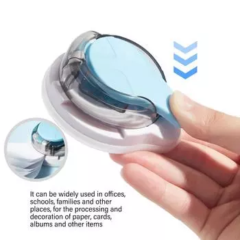 Дырокол для скругления углов 3 в 1 R4/R7/R10, резак для обрезки и формирования бумажных карточек и фотографий, офисное ремесло светло-синий