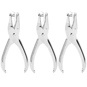 Дырокол из нержавеющей стали, 3 шт., 6 мм, одно отверстие, ручные дыроколы для бумажных билетов