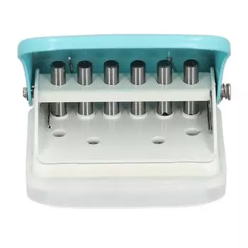 Дырокол на 6 отверстий, емкость для 5 листов, дырокол для бумаги с линейкой позиционирования для формата A4, A5, B5, зеленый