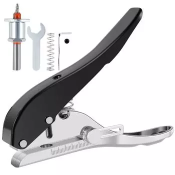 Дырокол-плоскогубцы 5/16 дюйма Регулируемая глубина винта Крышка дырокол эргономичный ручной одинарный круглый дырокол для бумаги