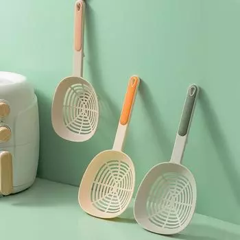 Дырявая ложка, кухонное сито для пельменей, пищевой класс, устойчивые к высоким температурам макароны, большая дырявая ложка, длинная ручка, сливной совок зелёный