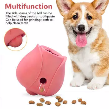 Дырявый шарик для еды для собак, устойчивый к укусам, TPR, жевательный шарик для домашних животных, интерактивная игрушка для собак, раздающая лакомства, для уменьшения скуки и скрежета зубов