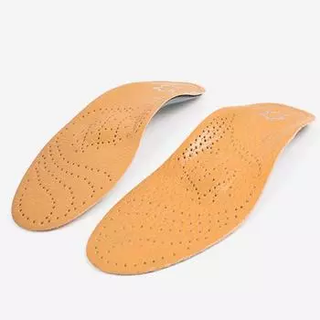 DYS 1 Pair Men Women Faux Leather Arch Support Orthotic Insoles Pad for Flat Feet 43-44