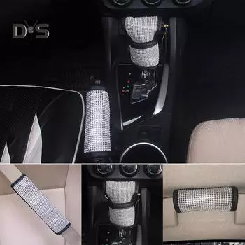 DYS Auto Shop блестящие стразы из искусственной кожи автомобильный ручной тормоз ручка переключения передач защитный чехол