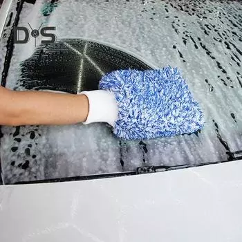 DYS Авто Автомобиль Перчатка Для Стирки Из Микрофибры Чистящая Мягкая Утолщенная Рукавица Кисть Инструмент черный белый