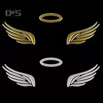 DYS Автомагазин Крылья Ангела Феи Узор Автомобиль Грузовик Значок Наклейка Декор На Лобовое Стекло Двери золотой