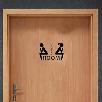 DYS Creative Man Woman Pattern Washroom Toilet WC Bathroom Door Sticker DIY Decal