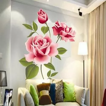 DYS DIY Домашнее украшение ТВ-фон Съемный цветок розы Наклейка на стену