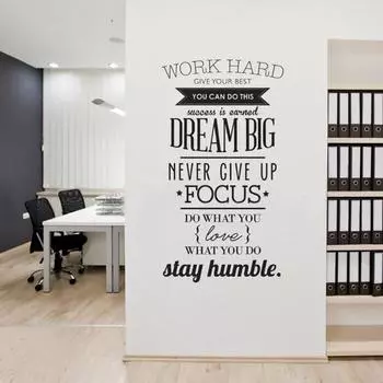 DYS Work Hard Dream Big Вдохновляющая цитата Наклейка на стену DIY Home Decor Наклейка