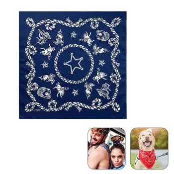 Дышащая бандана с принтом для женщин и мужчин, унисекс, ковбойские банданы для вечеринок, модный шейный платок, квадратный платок, хип-хоп-повязка на голову E