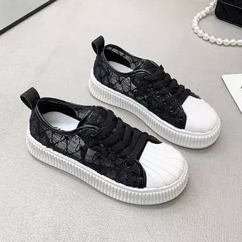 Дышащая белая обувь с сеткой, женская обувь, новые летние универсальные супер популярные кроссовки на платформе для отдыха на платформе 35 хаки