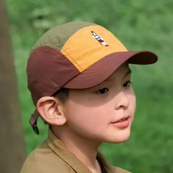 Дышащая быстросохнущая кепка для папы, водонепроницаемая бейсболка из 5 панелей, повседневная кепка с плоскими полями для рыбалки Child чёрный