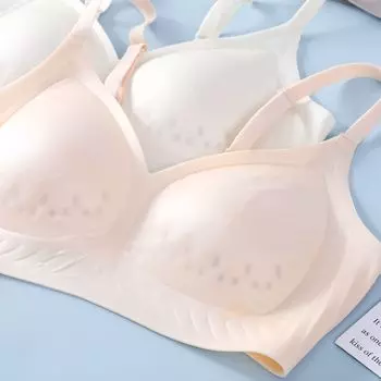 Дышащая чашка с отверстием I, желейная полоска, красивая спинка, тонкая чашка, собирающаяся, сексуальная, без стального кольца, мягкая поддержка, коллекция бюстгальтер для груди M чёрный