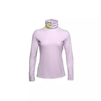 Дышащая футболка с длинным рукавом и высоким воротом Under Armour, светоотражающая футболка для бега и фитнеса, женские топы, сиренево-фиолетовый 1356215-570 S