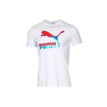Дышащая футболка с короткими рукавами Puma со светоотражающими надписями, мужские топы, белый, красный 530003-57 XL