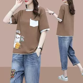 Дышащая и крутая летняя футболка с коротким рукавом для женщин, топы в художественном стиле L