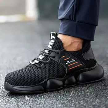 Дышащая и легкая стальная защитная обувь Baotou с защитой от ударов и проколов для летной техники 37 белый