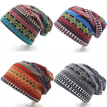 Дышащая кепка унисекс с черепом, теплая шапка в стиле бохо с принтом, винтажная эластичная шапка красный