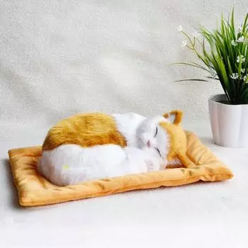 Дышащая кошка, ручная работа, спящая собака, мягкая игрушка, имитация животного, электронное домашнее животное, плюшевое украшение 7